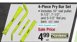 Menards 4-Piece Pry Bar Set offer