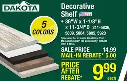 Menards Decorative Shelf offer