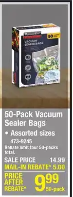 Menards 50-Pack Vacuum Sealer Bags offer