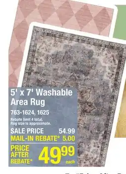Menards 5' x 7' Washable Area Rug offer