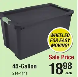 Menards 45-Gallon Totes offer