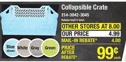Menards Collapsible Crate offer