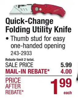 Menards Quick-Change Folding Utility Knife offer