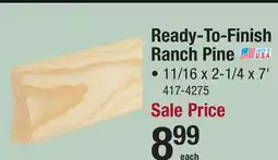 Menards Ready-To-Finish Ranch Pine offer
