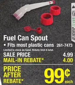 Menards Fuel Can Spout offer