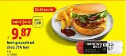 Lidl fresh ground beef chub, 73% lean offer