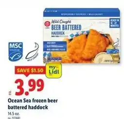 Lidl Ocean Sea frozen beer battered haddock offer