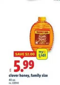 Lidl clover honey, family size offer