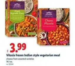 Lidl Vitasia frozen Indian style vegetarian meal offer