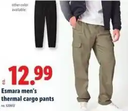 Lidl Esmara men's thermal cargo pants offer