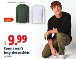 Lidl Esmara men's long-sleeve shirts offer