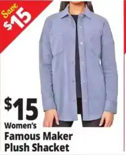 Ocean State Job Lot Women's Famous Maker Plush Shacket offer