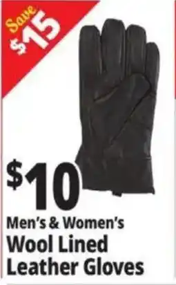 Ocean State Job Lot Men's & Women's Wool Lined Leather Gloves offer