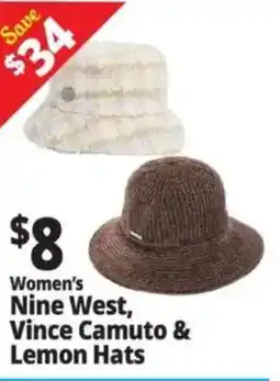 Ocean State Job Lot Women's Nine West, Vince Camuto & Lemon Hats offer