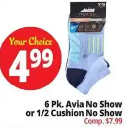 Ocean State Job Lot Avia No Show or 1/2 Cushion No Show offer