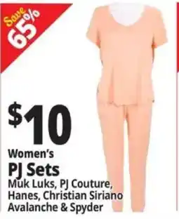 Ocean State Job Lot Women's PJ Sets Muk Luks, PJ Couture, Hanes, Christian Siriano Avalanche & Spyder offer