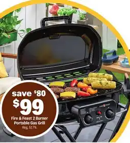 Meijer Fire & Feast 2 Burner Portable Gas Grill offer