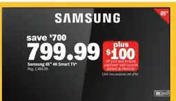 Meijer Samsung 85 4K Smart TV offer