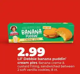 Hy-Vee Lil' Debbie banana puddin' cream pies offer