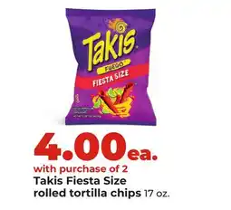 Hy-Vee Takis Fiesta Size rolled tortilla chips offer