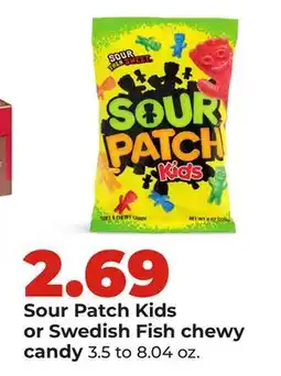 Hy-Vee Sour Patch Kids or Swedish Fish chewy candy offer