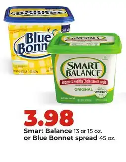 Hy-Vee Smart Balance 13 or 15 oz. or Blue Bonnet spread 45 oz offer