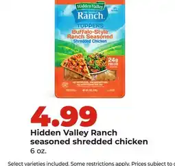 Hy-Vee Hidden Valley Ranch seasoned shredded chicken offer