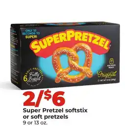 Hy-Vee Super Pretzel softstix or soft pretzels offer