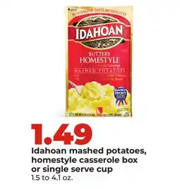 Hy-Vee Idahoan mashed potatoes, homestyle casserole box or single serve cup offer