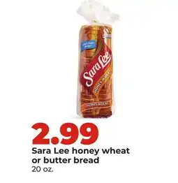 Hy-Vee Sara Lee honey wheat or butter bread offer