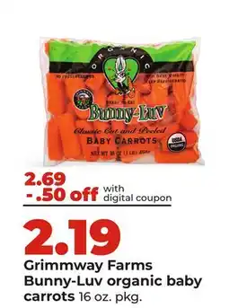 Hy-Vee Grimmway Farms Bunny-Luv organic baby carrots offer