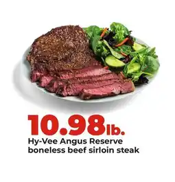 Hy-Vee Hy-Vee Angus Reserve boneless beef sirloin steak offer