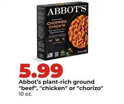 Hy-Vee Abbot's plant-rich ground beef, chicken or chorizo offer