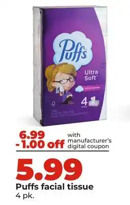 Hy-Vee Puffs facial tissue offer