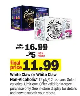 Meijer White Claw or White Claw Non-Alcoholic offer