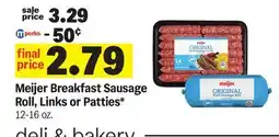 Meijer Meijer Breakfast Sausage Roll, Links or Patties offer