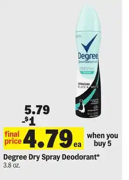 Meijer Degree Dry Spray Deodorant offer