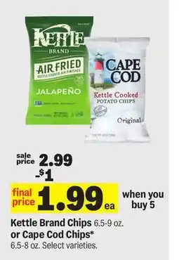 Meijer Kettle Brand Chips 6.5-9 oz. or Cape Cod Chips* 6.5-8 oz offer