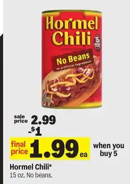 Meijer Hormel Chili offer
