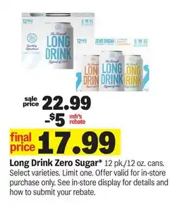 Meijer Long Drink Zero Sugar offer