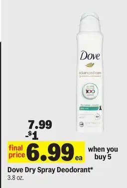 Meijer Dove Dry Spray Deodorant offer