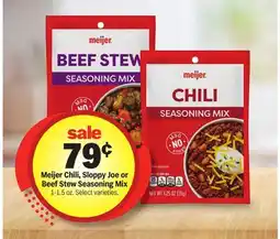 Meijer Meijer Chili, Sloppy Joe or Beef Stew Seasoning Mix offer