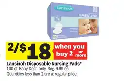 Meijer Lansinoh Disposable Nursing Pads offer