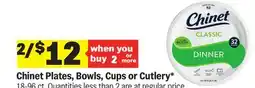Meijer Chinet Plates, Bowls, Cups or Cutlery offer