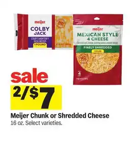 Meijer Meijer Chunk or Shredded Cheese offer