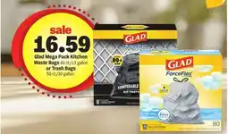 Meijer Glad Mega Pack Kitchen Waste Bags 80 ct./13 gallon or Trash Bags 50 ct./30 gallon offer