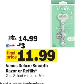 Meijer Venus Deluxe Smooth Razor or Refills offer