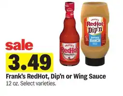 Meijer Frank's RedHot, Dip'n or Wing Sauce offer