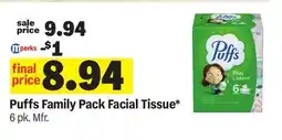 Meijer Puffs Family Pack Facial Tissue offer