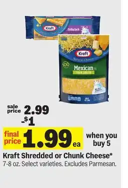Meijer Kraft Shredded or Chunk Cheese offer